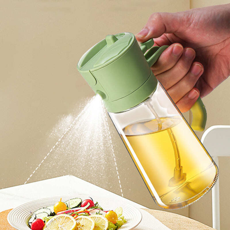Dual-Function Oil Dispenser with Spray Nozzle