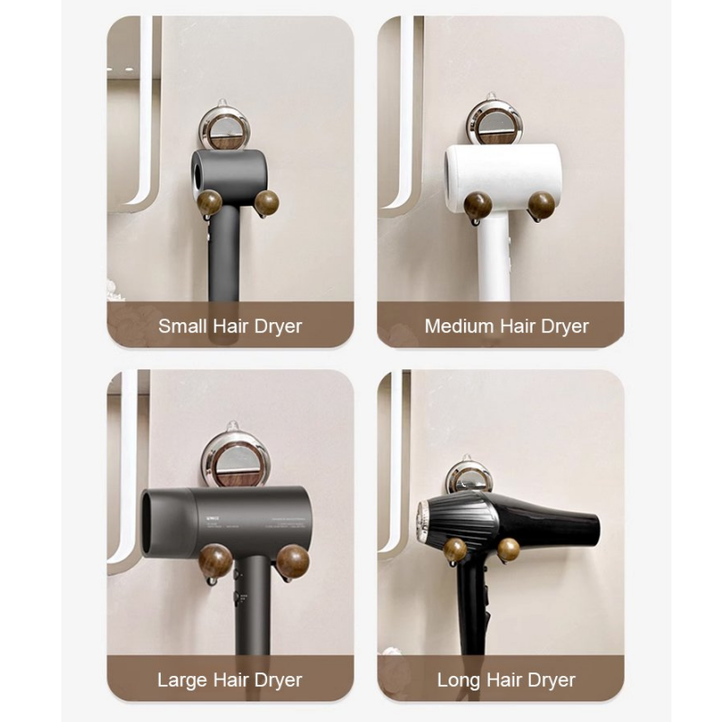 Punch-Free Suction Cup Hair Dryer Holder